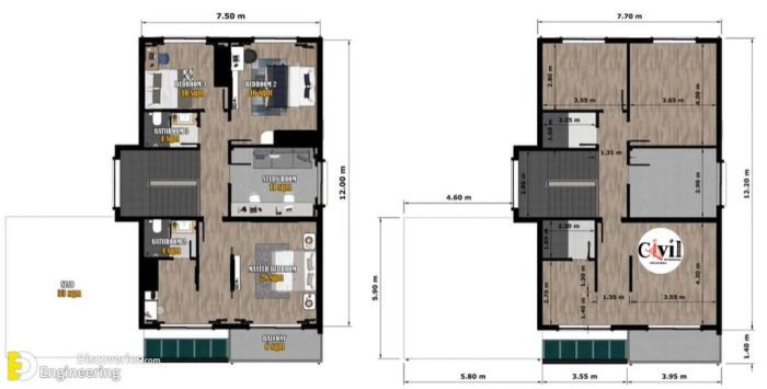 Desain rumah lantai 2 luas 90