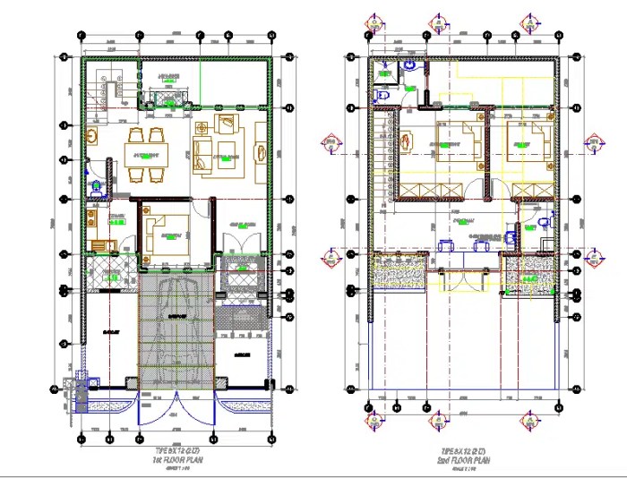 Desain rumah lantai 2 ukuran 8x14