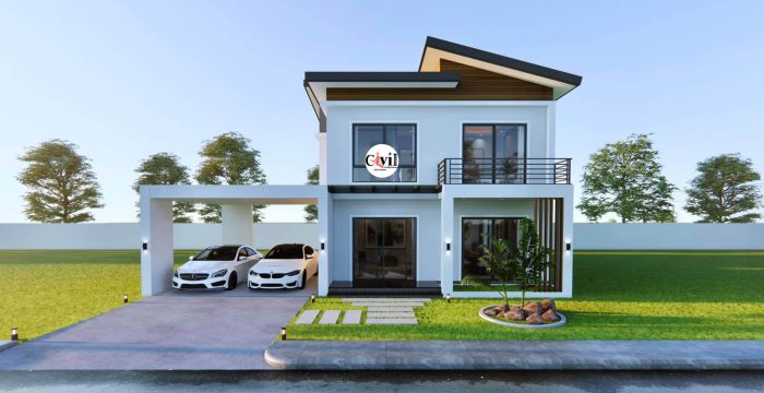 Desain rumah lantai 2 luas 90