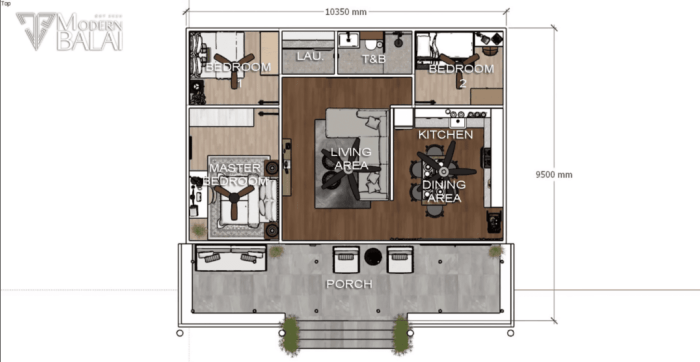 Desain rumah melebar 90m2