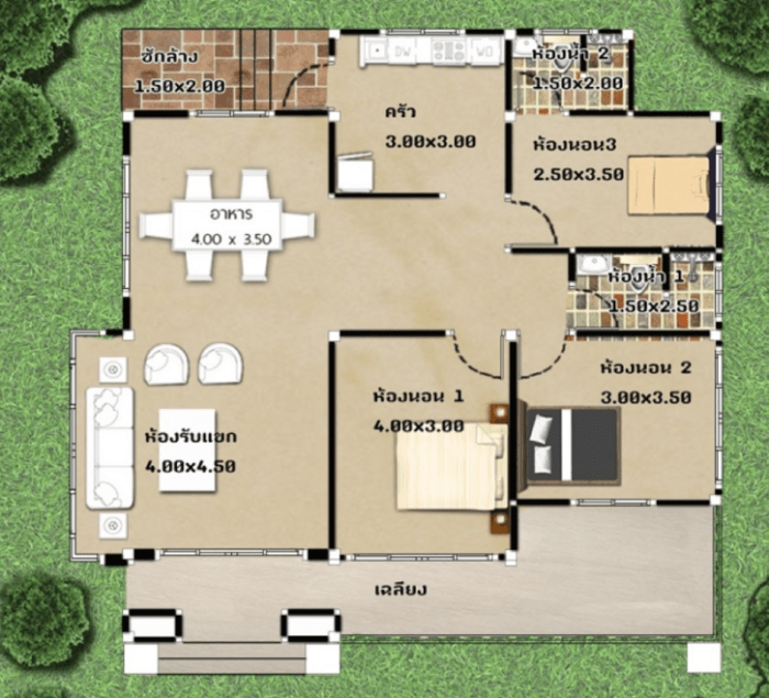 Desain Rumah Luas 75 Meter Kamar 3