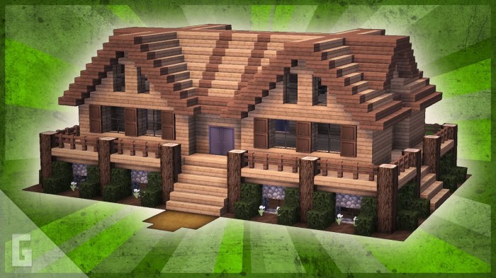 Desain rumah minecraft simpel elegan