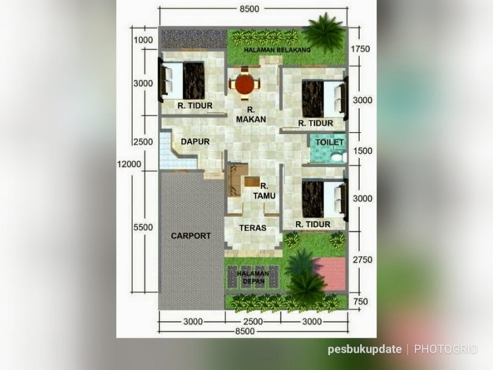 Desain rumah minimalis 2 lantai type45