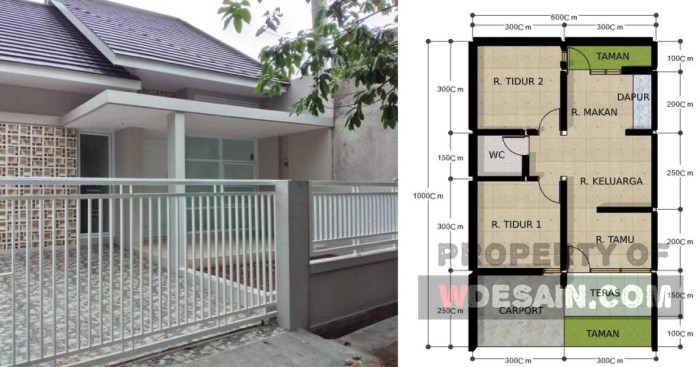 Desain rumah lantai 2 6x10