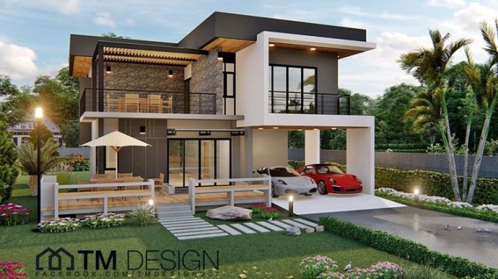 Desain rumah lantai dua modern