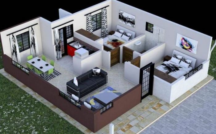 Desain rumah minimalis 100m 3 kamar berdempet