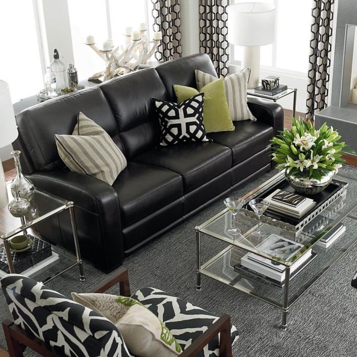 Wohnzimmer schwarzes Sofa Design-Guide